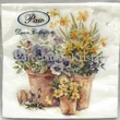 P.W.SDL076600 Pansies in a Pot papírszalvéta 33x33cm, 20db-os
