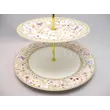 R2S.1352MAJB Pillangós porcelán süteményes kínáló, 2 szintes, díszdobozban 
