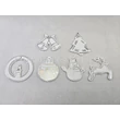 9518/3003 Platina Karácsonyfadísz szett 6 darabos