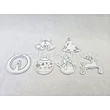 9518/3003 Platina Karácsonyfadísz szett 6 darabos