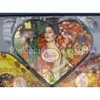 H.C.198-7005 Üveg tál szett 4 részes Klimt képek, 3x28x28 cm