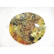 H.C.198-8061 Üveg kínálótál 3-as osztású Klimt képek, 2,5x29cm