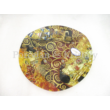 H.C.198-8061 Üveg kínálótál 3-as osztású Klimt képek, 2,5x29cm