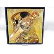 H.C.198-8081 Üveg süteményes kínálótál lapáttal Klimt: Csók, 2x25x25cm