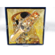 H.C.198-8081 Üveg süteményes kínálótál lapáttal Klimt: Csók, 2x25x25cm