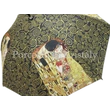 H.C.021-6505 Esernyő Klimt: Csók-Életfa, fekete 100 cm