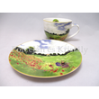 D.G.23336 Porcelán mini-tea szett 2 személyes, 4 részes, Monet: Pipacsmező
