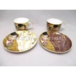 H.C.532-7403 Porcelán mini-tea szett 2 személyes, 4 részes, Klimt: Csók 