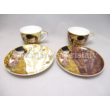 H.C.532-7403 Porcelán mini-tea szett 2 személyes, 4 részes, Klimt: Csók 
