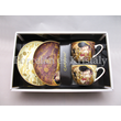 H.C.532-7403 Porcelán mini-tea szett 2 személyes, 4 részes, Klimt: Csók 