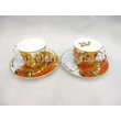 H.C.830-0706 Porcelán mini-mokka szett 2 részes, 4 darabos, Van Gogh: Napraforgók