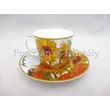 H.C.830-0706 Porcelán mini-mokka szett 2 részes, 4 darabos, Van Gogh: Napraforgók