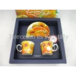 H.C.830-0706 Porcelán mini-mokka szett 2 részes, 4 darabos, Van Gogh: Napraforgók