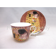 P.P.P171-08397 Porcelán csésze+alj 400ml, Klimt: Csók 