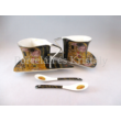 P.P.W4B34-16544 Porcelán Nonfiguratív mini-tea szett 2 személyes, 6 részes, Klimt: Csók 