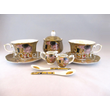 P.P.W5A26-15384 Porcelán mini-tea szett 2 személyes, 9 részes, Klimt: Csók 
