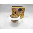 P.P.W7A73-00162 Üvegpohár porcelánszűrővel és tetővel 350ml, Klimt: Csók