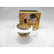 P.P.W7A73-00162 Üvegpohár porcelánszűrővel és tetővel 350ml, Klimt: Csók