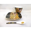 P.P.W8KL360-22406 Porcelán mini-tea 2 személyes, 6 részes, Klimt: Csók 