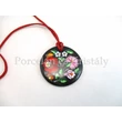 Kalocsai kerek medál, fekete 5,5 cm