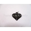 10448 Szív medál fekete eosin, 2,5x2 cm
