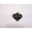 10448 Szív medál fekete eosin, 2,5x2 cm