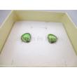10461/1 Háromszög fülbevaló zöld eosin, 1,5x1 cm 