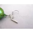 10481 Gyöngy fülbevaló zöld eosin, 1,5 cm 