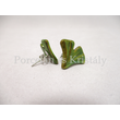 10786 Ginkgo fülbevaló zöld eosin, 1,5x2 cm