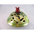 10600 Tulipános bonbonier zöld-piros eosin, 10x12,5x12,5 cm