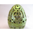 10700 Áttört tojás bonbonier zöld eosin, 13x9 cm