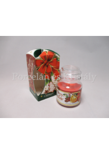 H.C.457-9903 Mandarin illatgyertya üvegben, karácsonyi, 10x6,5cm