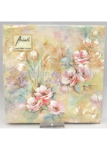 AMB.13307660 Virágos romantika papírszalvéta 33x33 cm, 20 db-os