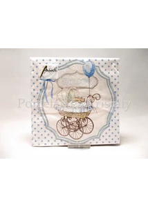 AMB.13312985 Welcome kék kisfiú papírszalvéta 33x33cm, 20 db-os