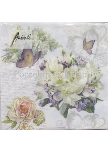 AMB.13314085 Szeretett virágok papírszalvéta 33x33 cm, 20 db-os