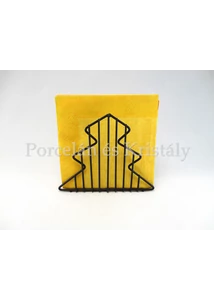 AMB.19402450 Fekete fém szalvétatartó, fenyőfa, 14x17x4,5 cm