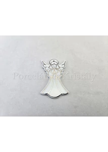 9523/3003 Platina Angyalka karácsonyfadísz, 6x4 cm 