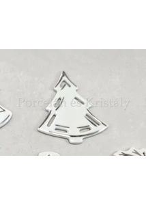 9523/3003 Platina Fenyőfa karácsonyfadísz, 7,5x6,5 cm 