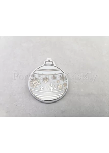 9523/3003 Platina Gömb karácsonyfadísz, 6x5 cm