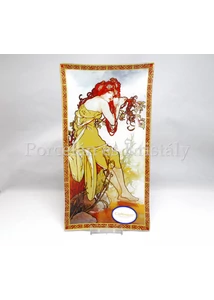 H.C.198-7202 Üvegtál Mucha: Nyár, 2x30x16 cm