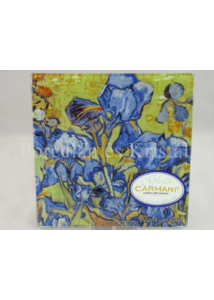 H.C.198-7305 Üvegtál Vincent Van Gogh: Íriszek, 0,5x13x13 cm