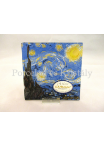 H.C.198-7310 Üvegtál Van Gogh: Csillagos éj, 0,5x13x13 cm