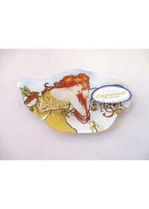 H.C.198-9202 Üveg teafiltertartó Mucha: Nyár, 1,5x10x14,5 cm 