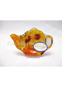 H.C.198-9306 Üveg teafiltertartó Van Gogh: Napraforgók, 1,5x10x14,5 cm 