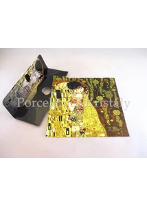 H.C.021-0513 Szemüvegtörlő kendő Klimt: Csók, 20x20 cm