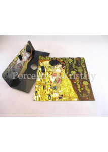 H.C.021-0513 Szemüvegtörlő kendő Klimt: Csók, 20x20 cm