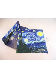 H.C.021-0529 Szemüvegtörlő kendő Van Gogh: Csillagos éj, 20x20 cm