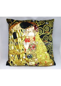 H.C.021-1611 Párna fekete Klimt: Csók, 45x45x11 cm
