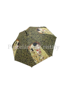 H.C.021-6505 Esernyő Klimt: Csók-Életfa, fekete 100 cm