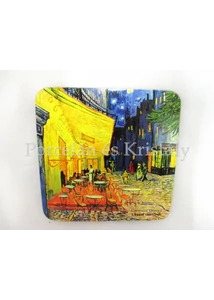 H.C.830-0002 Parafa poháralátét Van Gogh: Kávéház éjjel, 10x10 cm